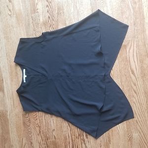 (M) RACHEL Rachel Roy Classic Black Flowy Tank Top Summer V Neck High Low